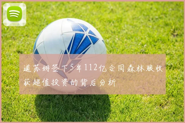 道苏姆签下5年112亿合同森林狼收获超值投资的背后分析
